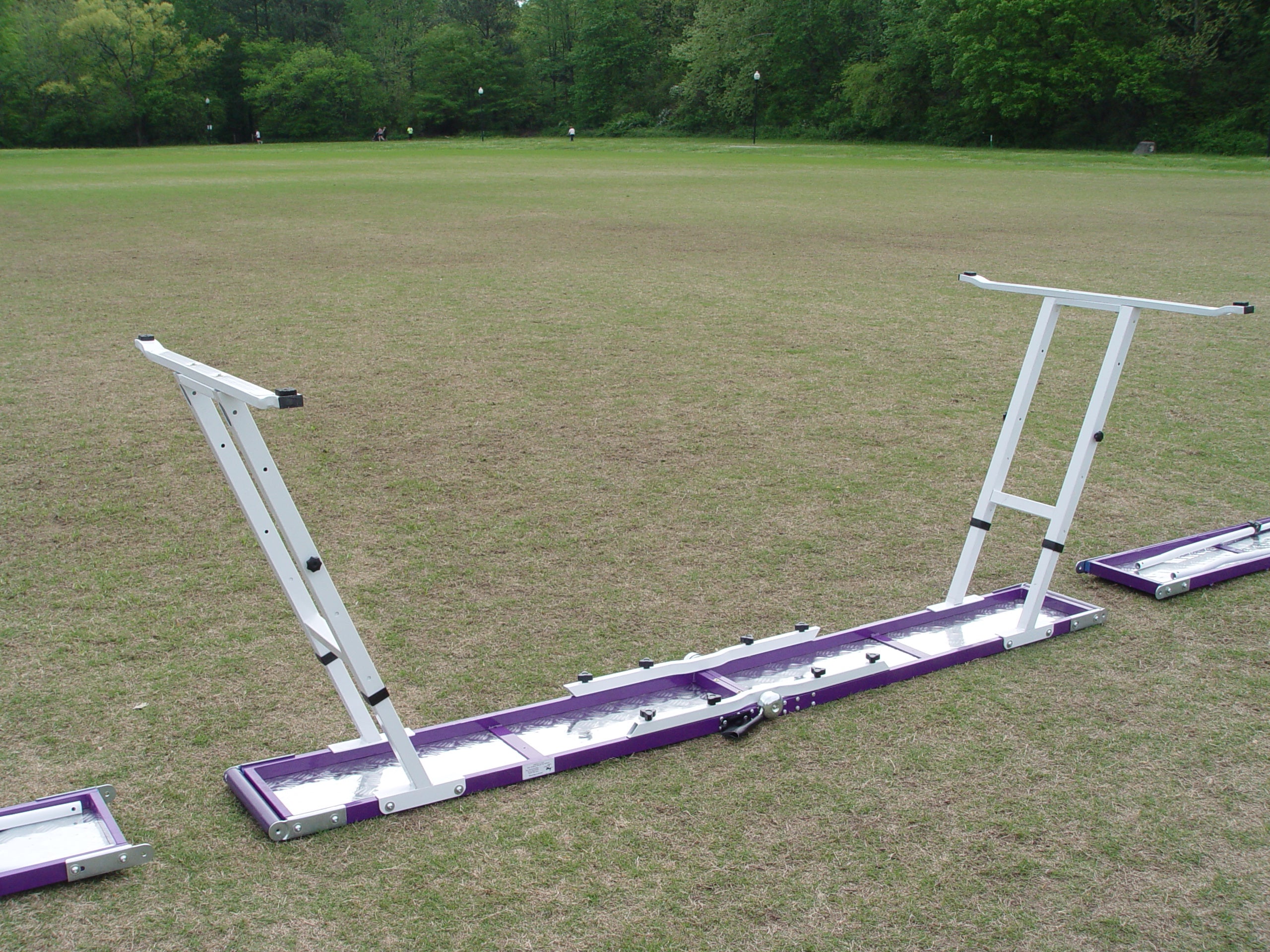 *12’ Dog Walk, Rubber Surface, On-Wheel Interface Ready, Purple/Orange - Dog Agility USA