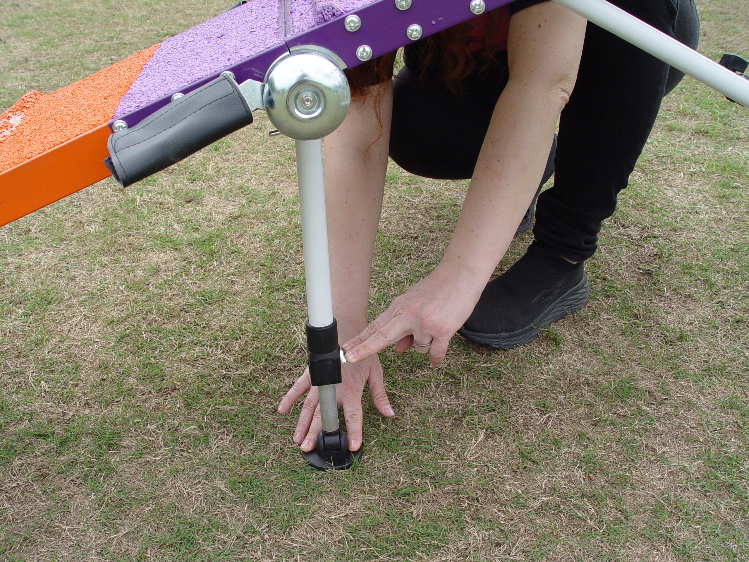 *12’ Dog Walk, Rubber Surface, On-Wheel Interface Ready, Purple/Orange - Dog Agility USA