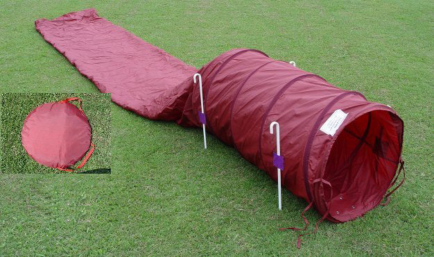 Collapsed Tunnel (Chute) with Stakes - Dog Agility USA