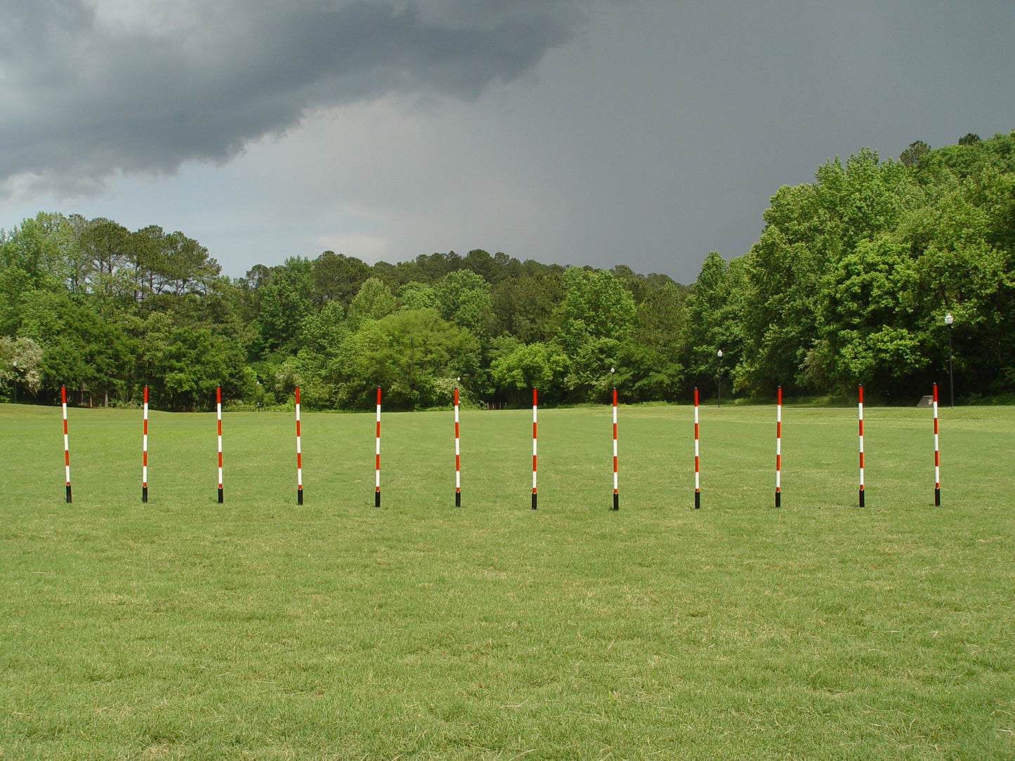 6 Pole Weave Poles with Adjustable Pole Spacing From 19" to 25" - Dog Agility USA