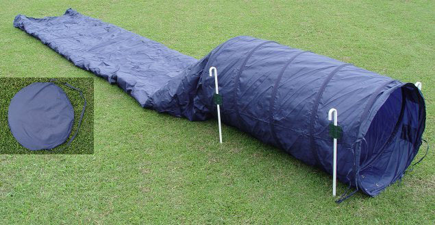Collapsed Tunnel (Chute) with Stakes - Dog Agility USA