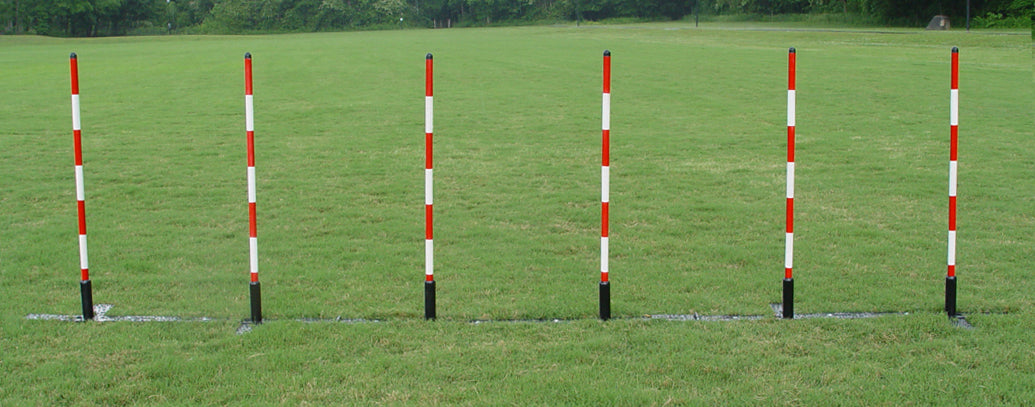 Set of 6 Weave Poles with Adjustable Spacing - Dog Agility USA