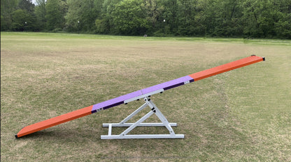 *12’ Dog Agility See-Saw, Rubber Top, Purple/Orange - Dog Agility USA