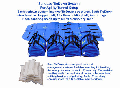 *16” Sandbag Tiedown System for Agility Tunnel Setup - Dog Agility USA