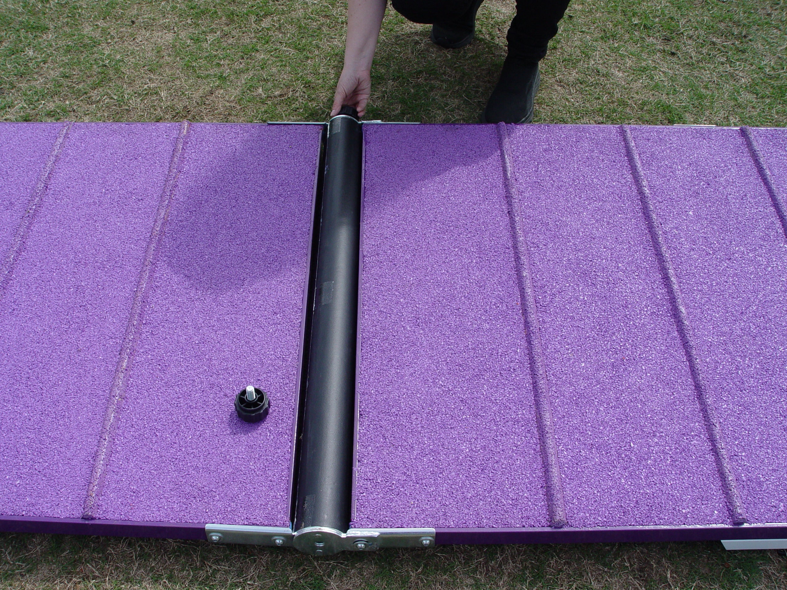 *9’ Dog Agility A-Frame, Rubber Top, On-Wheels-Interface Ready, Purple/Orange - Dog Agility USA