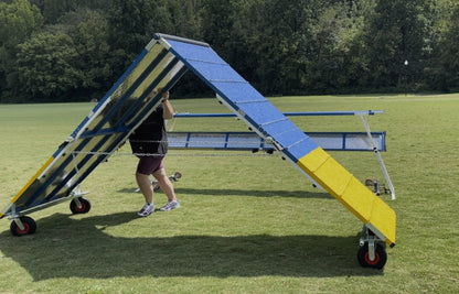 *8’ Dog Walk, Rubber Top, Aluminium Boards, Metal Steel Structure, On-Wheels Interface - Dog Agility USA