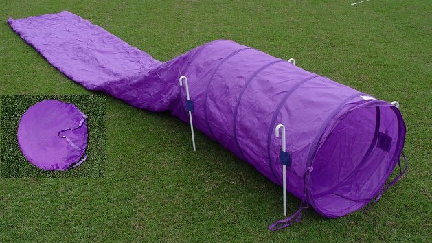 Collapsed Tunnel (Chute) with Stakes - Dog Agility USA