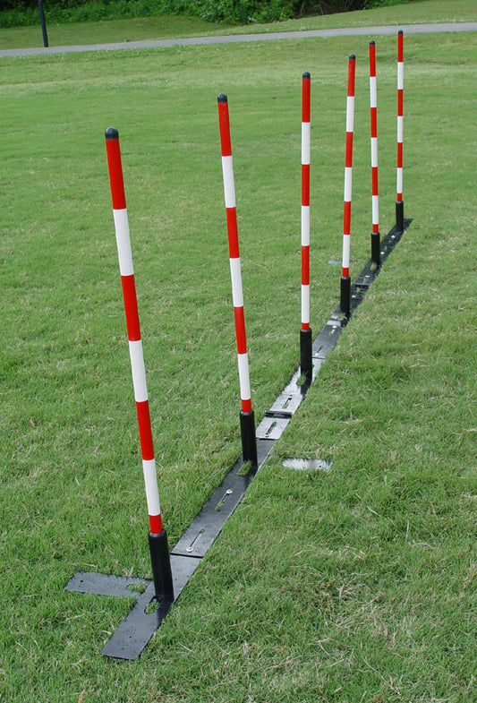 Set of 6 Weave Poles with Adjustable Spacing - Dog Agility USA